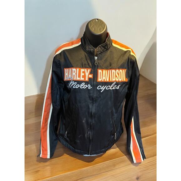 Harley-Davidson Jackets & Blazers - Women's Harley Davidson Nylon Cafe Racer Motorcycle Jacket Biker Size Med